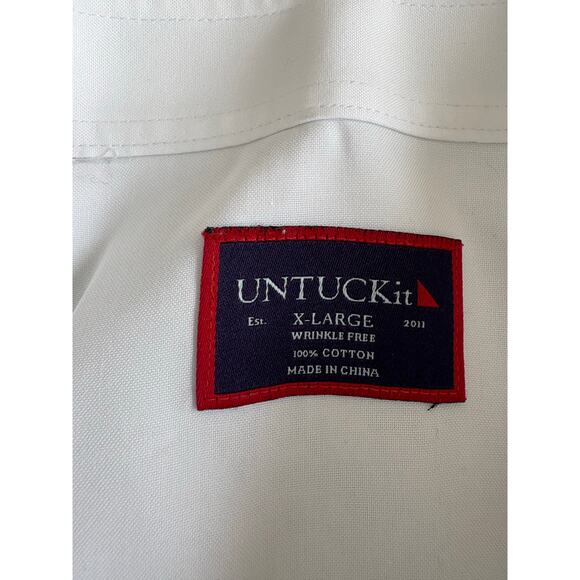UNTUCKit Mens TWILL White Wrinkle Free Button Down Shirt XL 100% Cotton - Picture 3 of 6